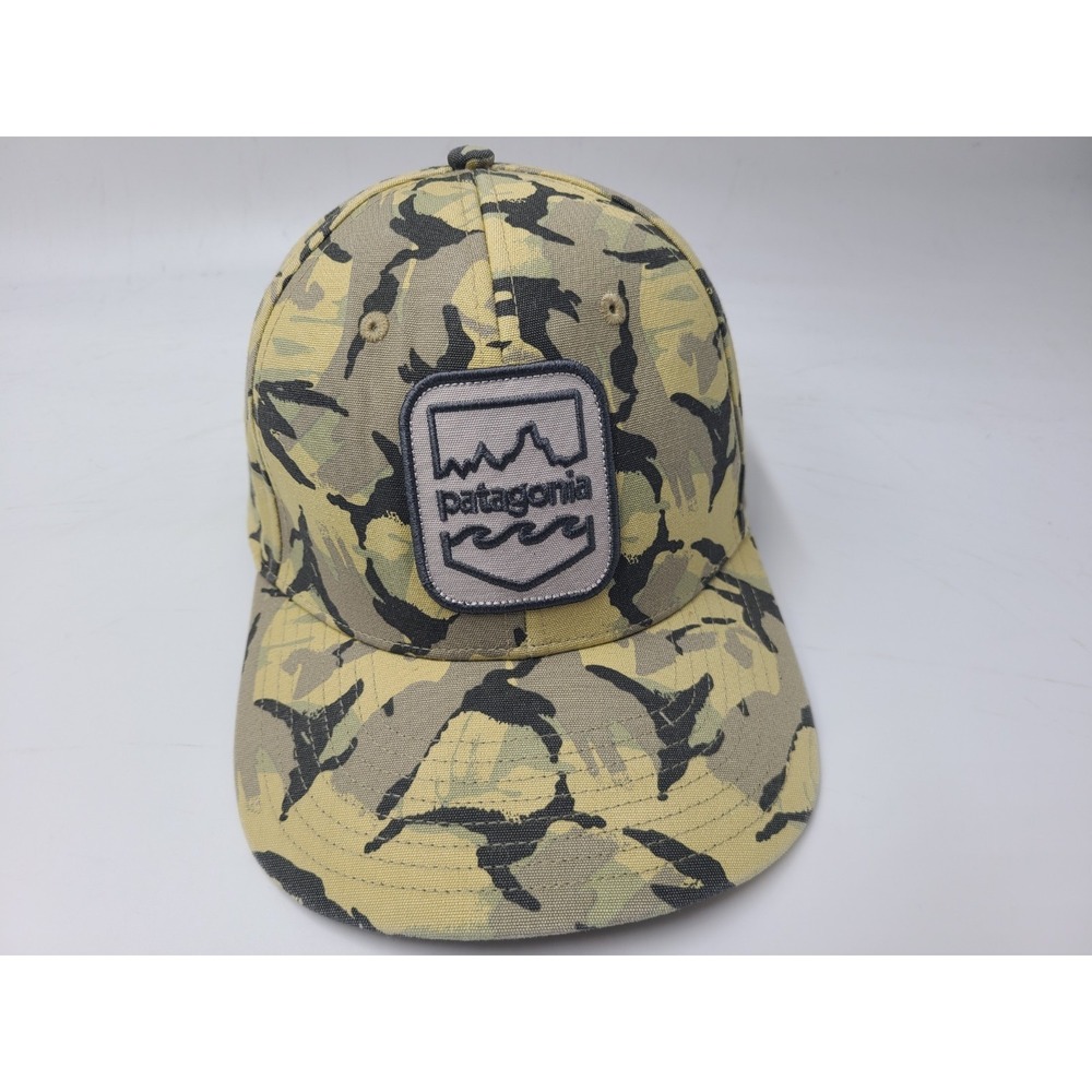 Patagonia Patch Roger That Camo Snapback Hat Cap Hike Outdoors Men Women Yellow